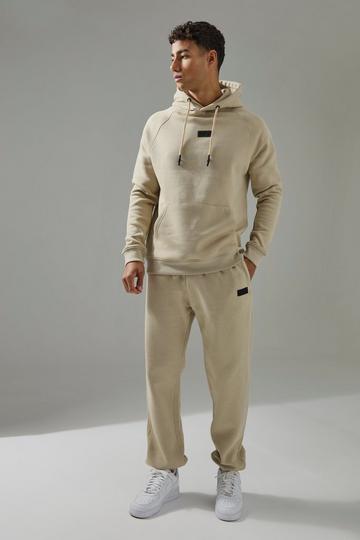 Man Active Hoodie & Sweatpant Tracksuit taupe