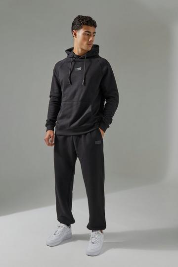 Man Active Hoodie & Jogger Tracksuit black