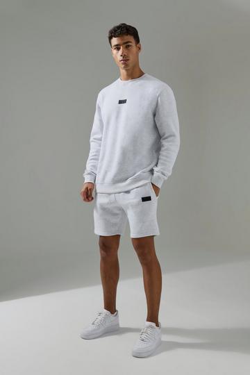 Man Active Trainingspak Met Trui En Shorts light grey