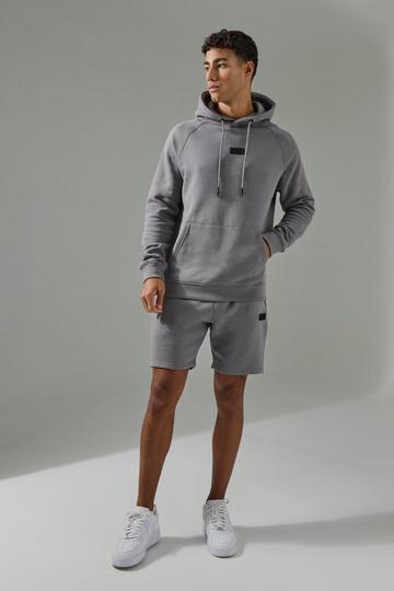 Charcoal Grey Man Active Hoodie & Short Tracksuit