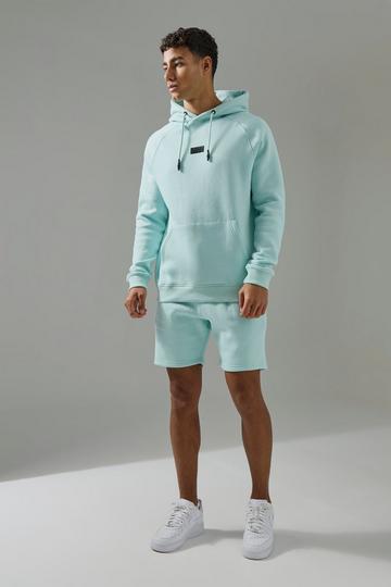 Man Active Hoodie & Short Tracksuit sage