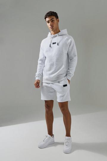 Man Active Hoodie & Short Tracksuit light grey