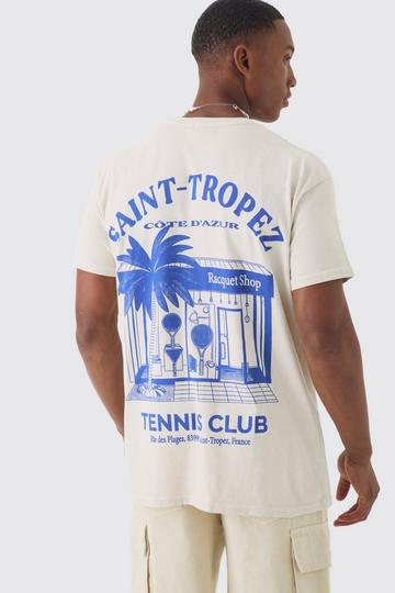 Oversized Saint Tropez Graphic T-Shirt ecru