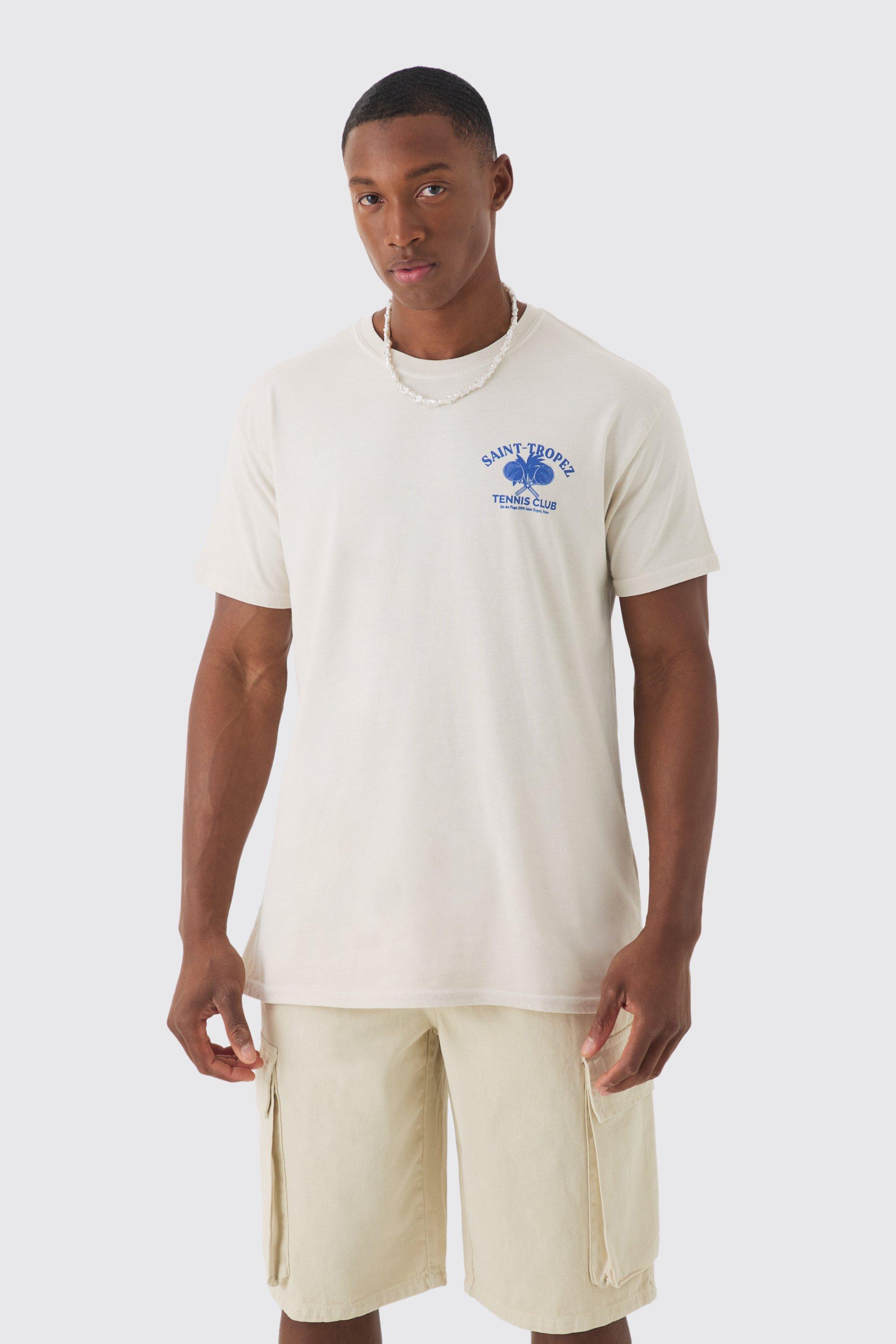 Oversized Saint Tropez Print T-shirt | boohoo