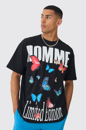 Oversized Butterfly Limited Edition Graphic T-Shirt black