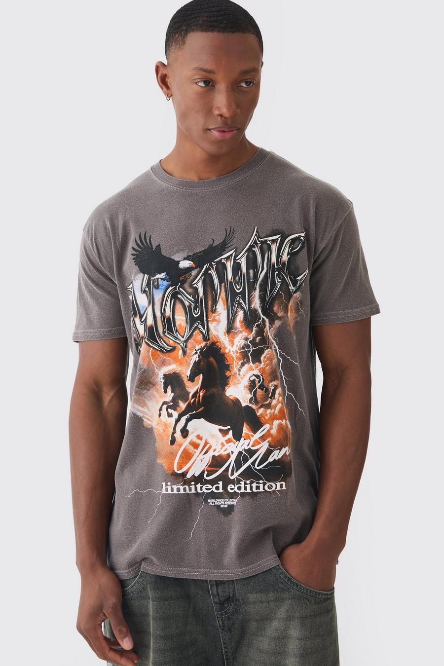 Chocolate Homme Horse Graphic Wash T-shirt