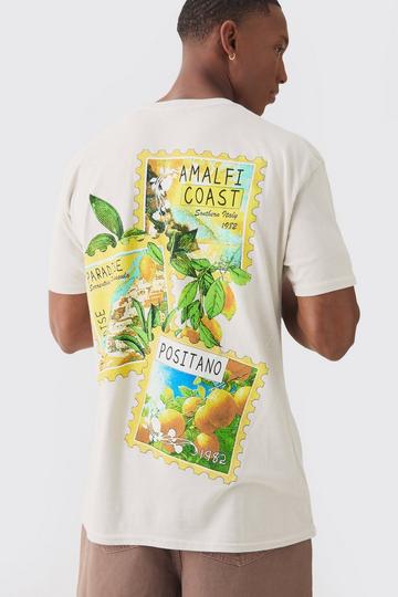 Postcard Travel Wash Graphic T-Shirt ecru