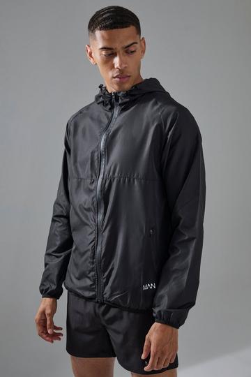 Man Active Ripstop Shower Resist Windbreaker black