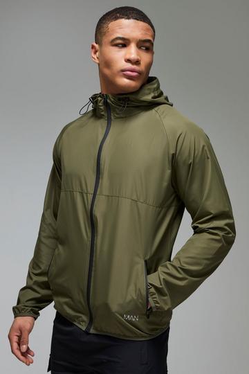 Man Active Ripstop Shower Resist Windbreaker khaki