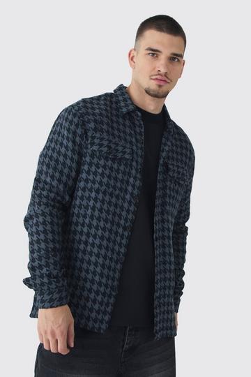 Tall Mono Flannel Regular Fit Shirt black