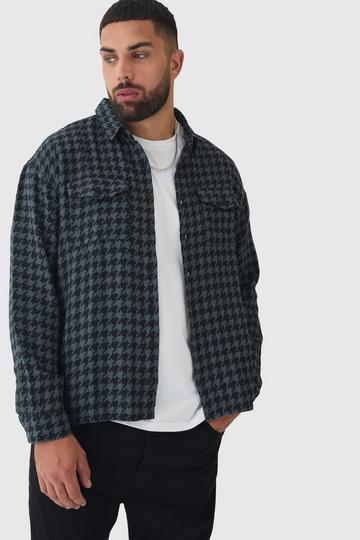 Plus Mono Flannel Regular Fit Shirt black