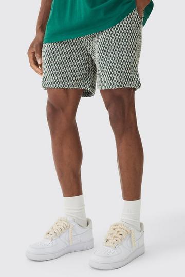 Gehaakte Bermuda Shorts Met Elastische Taille green