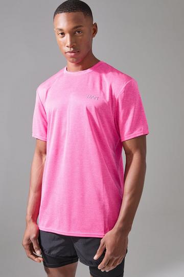 Man Active Marl Performance T-shirt pink