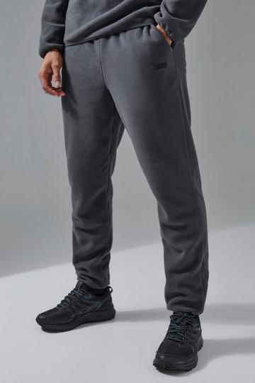 Man Active Fleece Joggingbroek charcoal