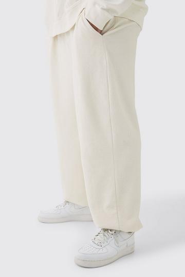 Plus Jacquard Knit Drawcord Joggers ecru