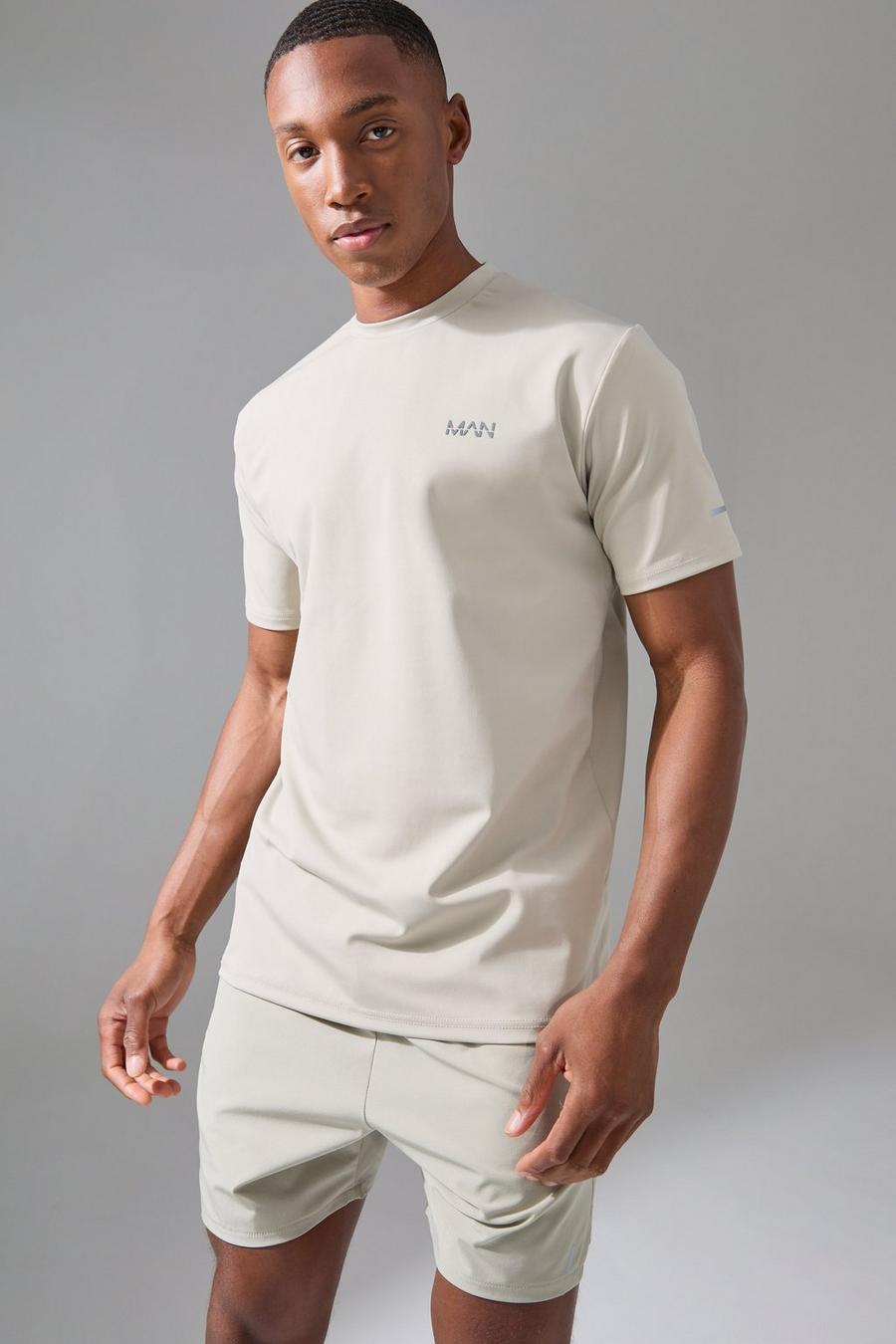 Taupe Man Active Performance T-shirt