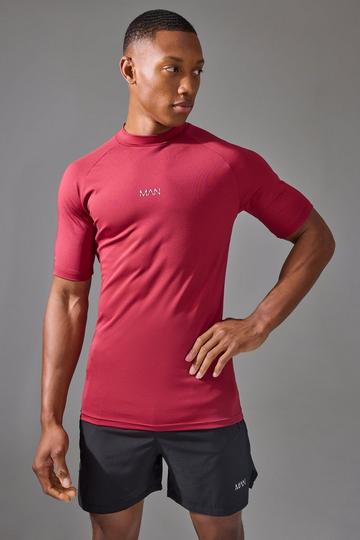 Man Active Compression T-shirt berry