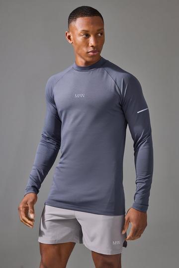 Man Active Compression Training Top charcoal