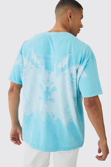 Oversized Extended Neck Over The Seams Butterfly T-shirt blue