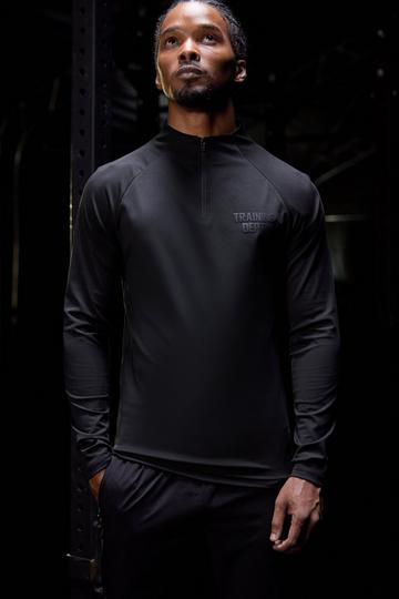 Man Active Training Dept Muscle Fit 1/4 Zip black