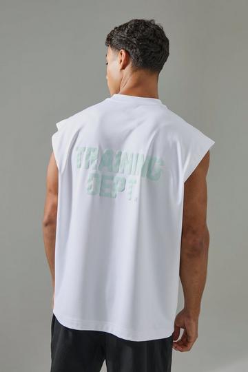 Man Active Training Dept Oversized Performance Tank white