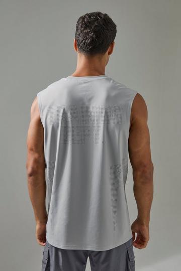 Man Active Training Dept Geperforeerde Performance Tank Top grey