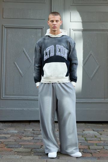 Wide Leg Boxer Waistband Sun Bleach Loopback Jogger charcoal