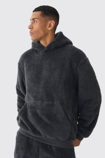 Oversized Teddy Borg Hoodie charcoal