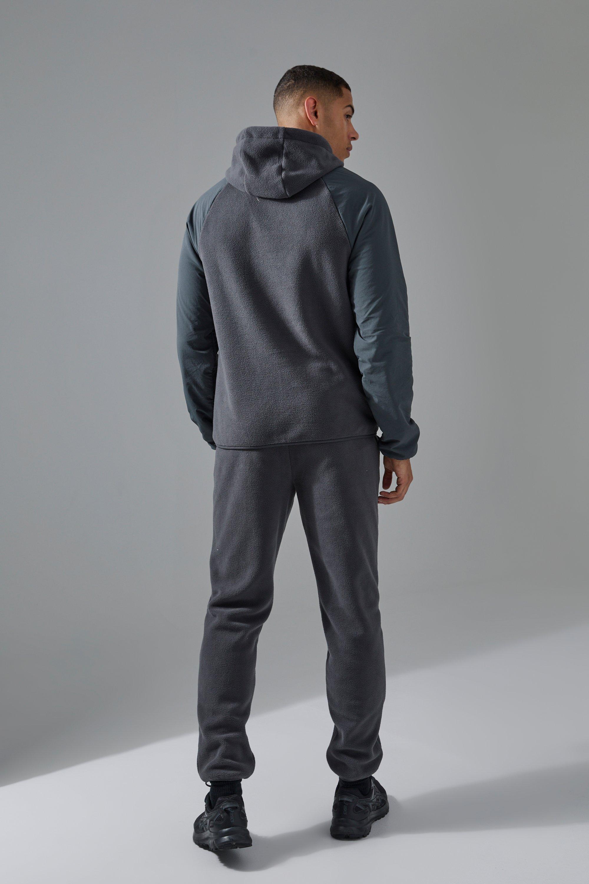 Felpa a collo alto Man Active in fleece con cappuccio