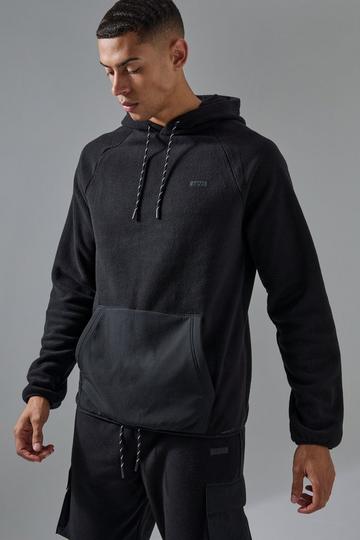 Man Active Fleece Hoodie black