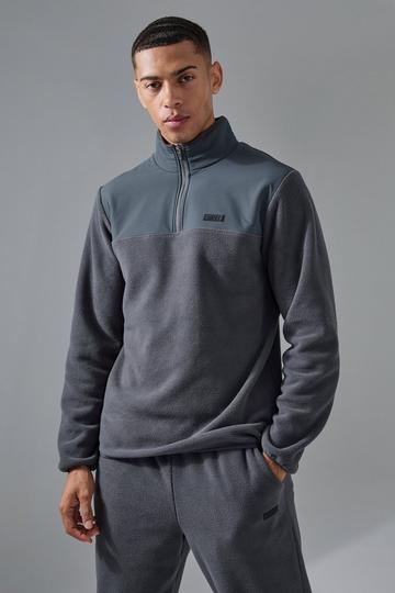 Man Active Fleece 1/4 Zip charcoal