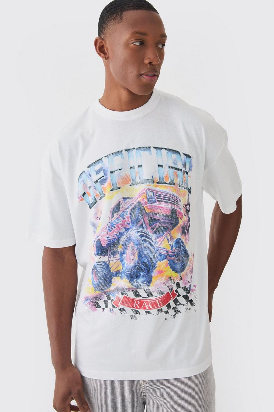 White Vintage Official Car Graphic T-shirt