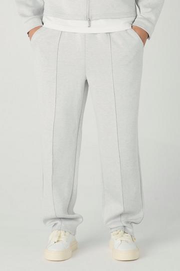 Straight Leg Pintuck Scuba Trouser grey marl