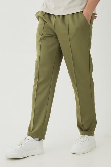 Tapered Pintuck Scuba Trouser khaki