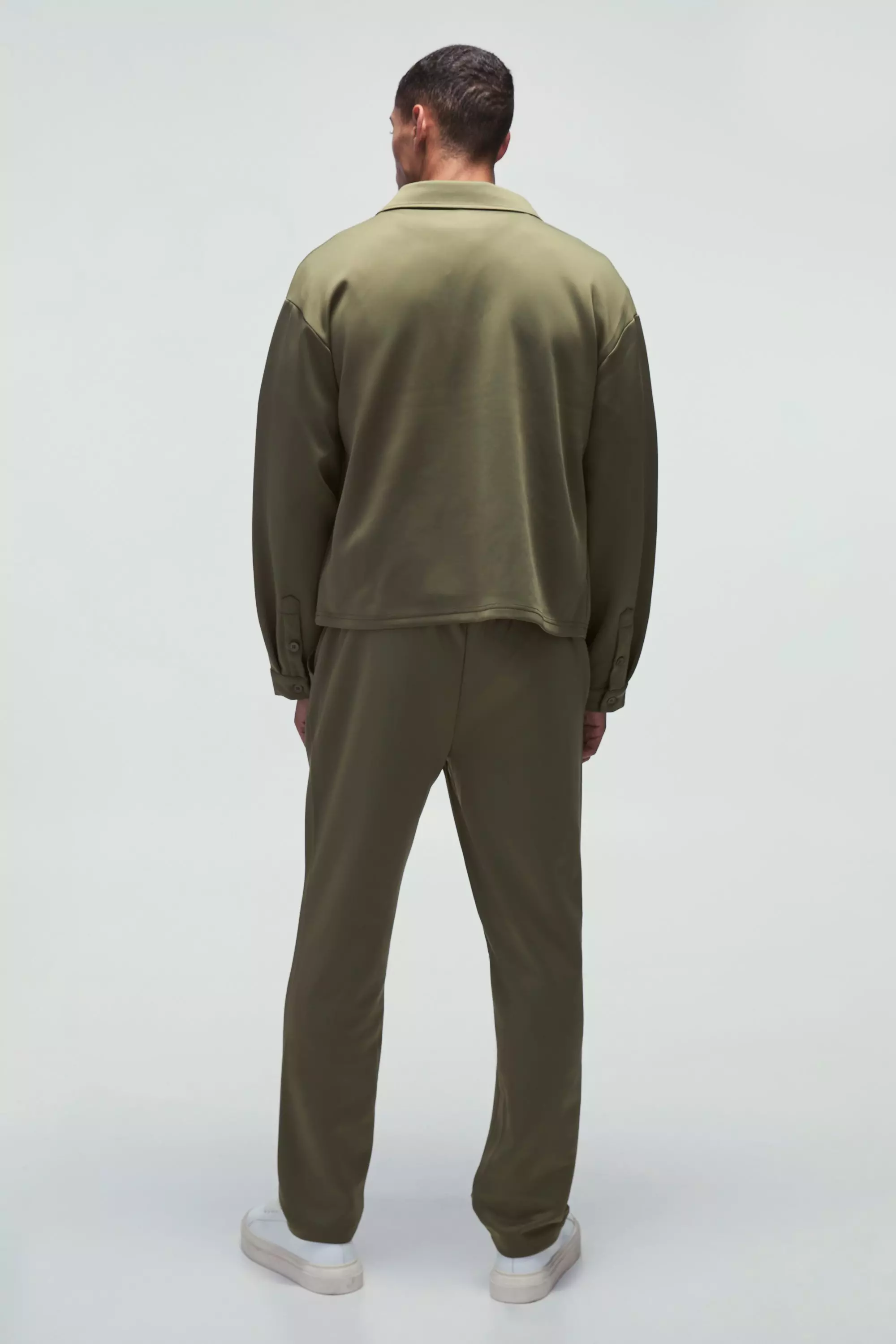 Khaki Tapered Pintuck Scuba Trouser alternative image