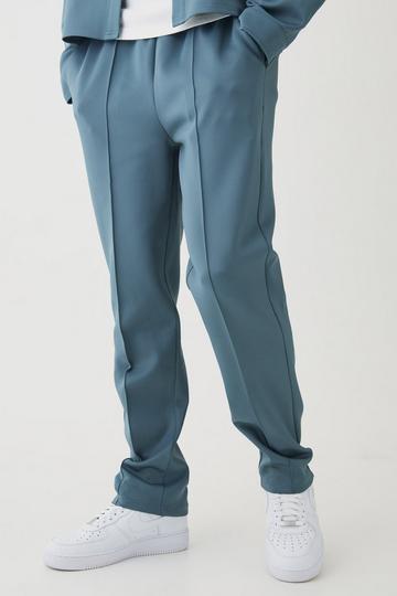 Tapered Pintuck Scuba Trouser slate blue