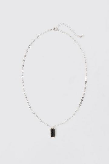 Iced Pendant Chain Necklace silver