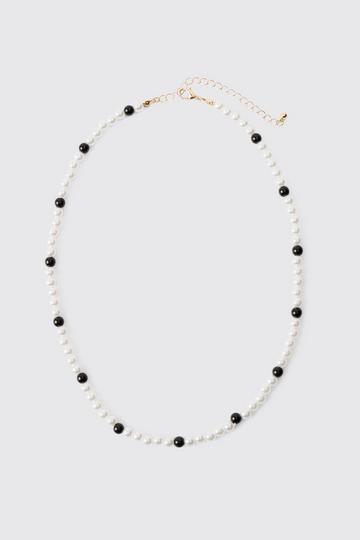 Pearl And Bead Necklace white