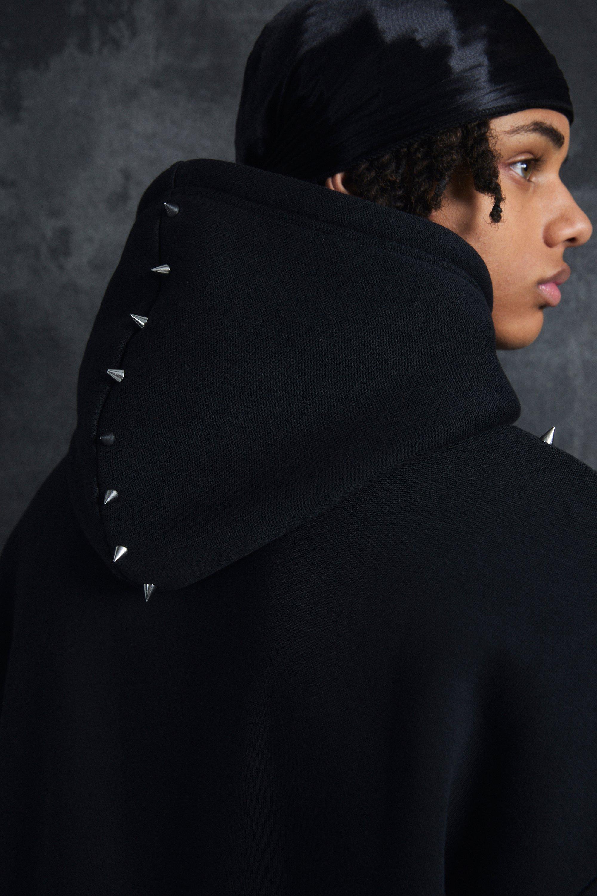 Trippie Redd Oversized Dropped Shoulder Metal Spike Hoodie