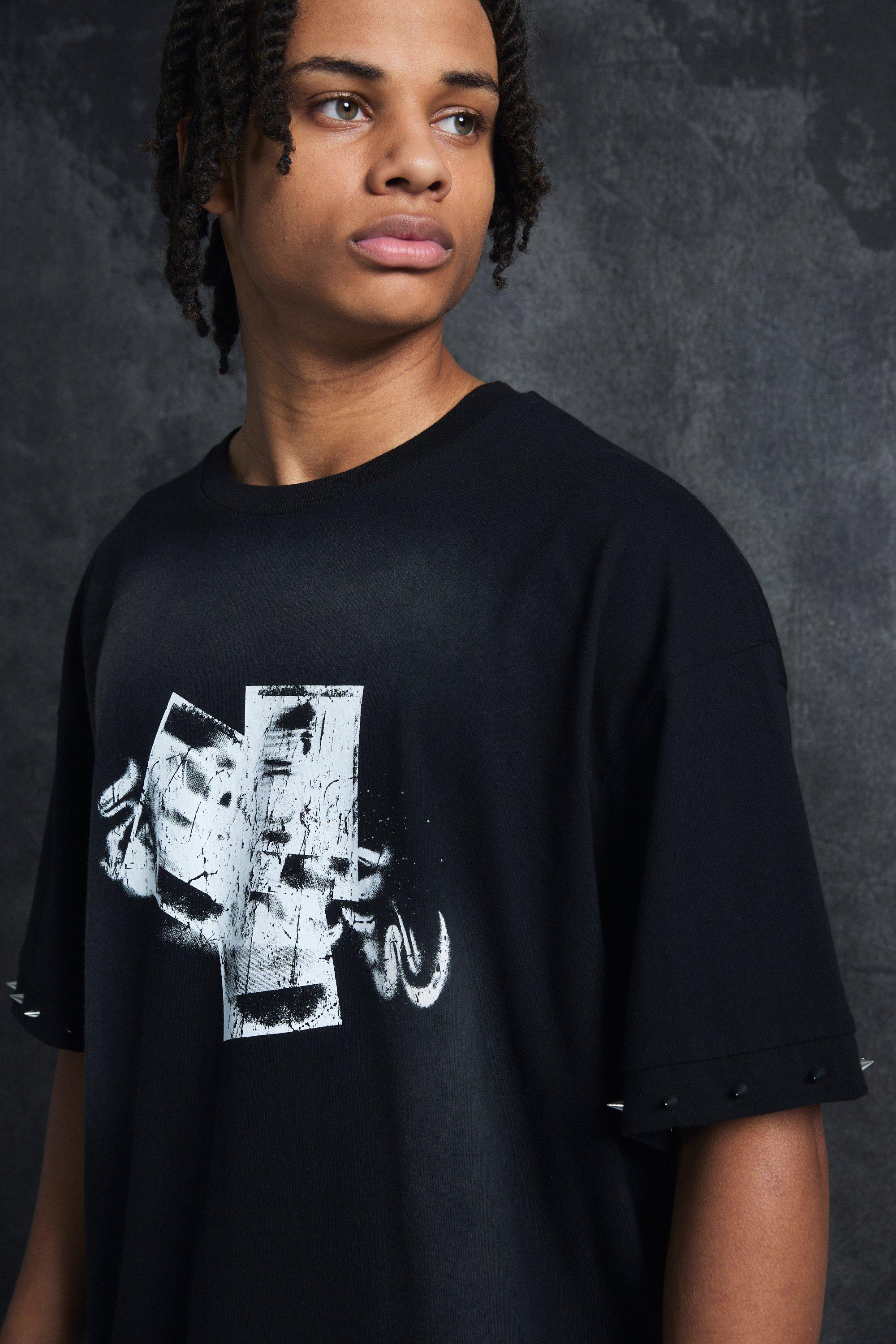 Oversized Gebleekt Boxy T Shirt Met Ring Detail