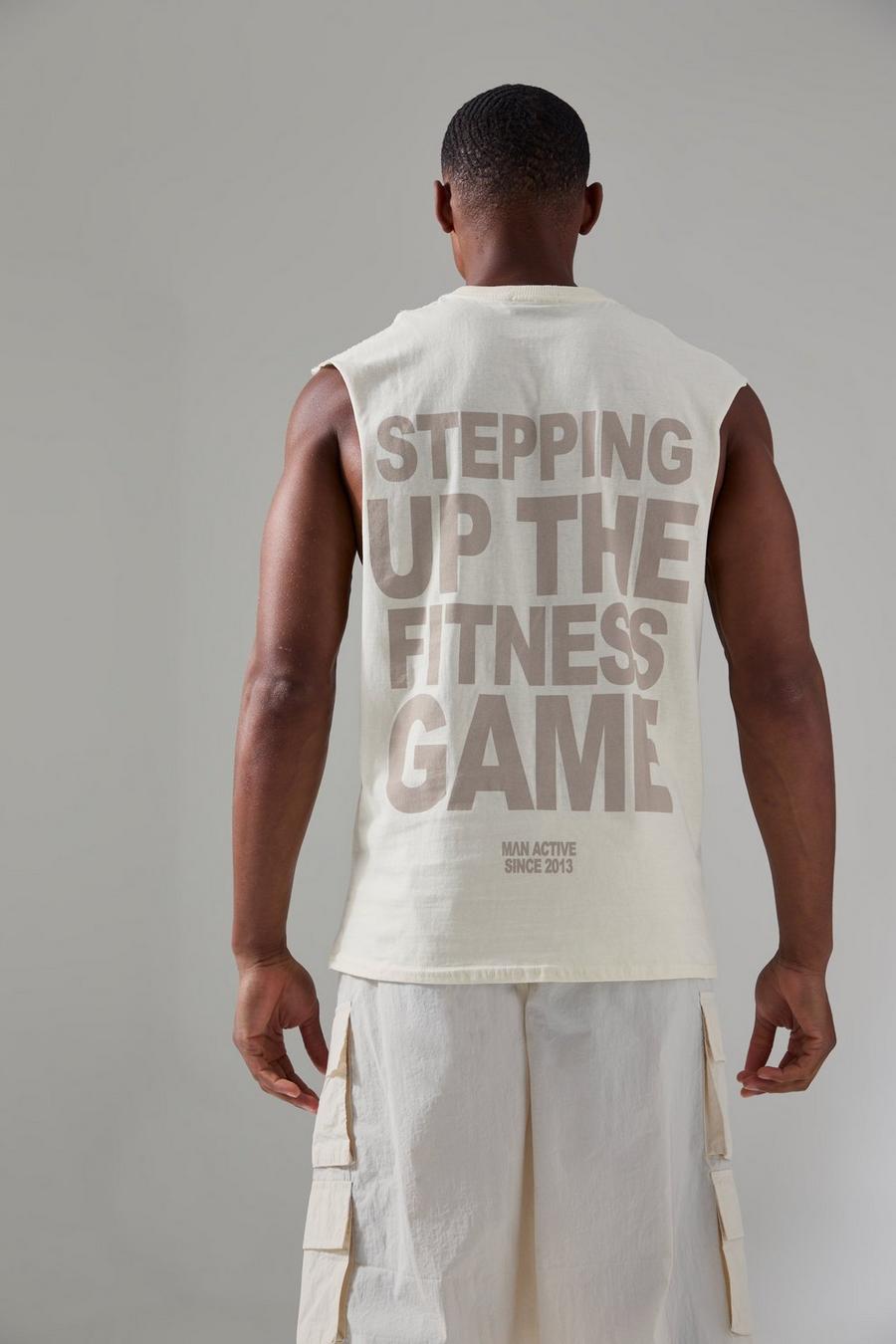 Ecru Man Active Stepping Up The Fitness Game Tank