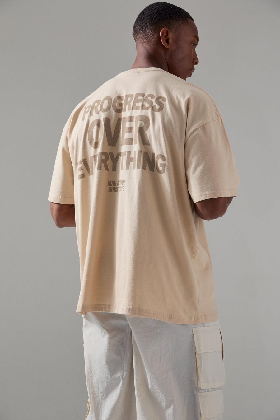Sand Man Active Progress Over Everything Oversized T-shirt image number 1