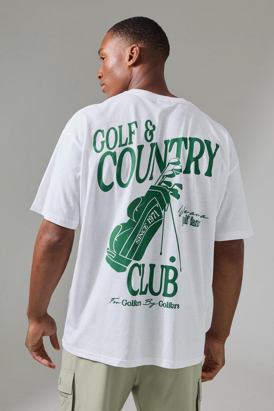White Man Active Golf And Country Club Oversized T-shirt image number 1