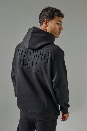 Black Man Active Training Dept Embossed Oversized Hoodie