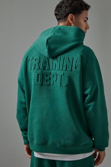 Man Active Training Dept Embossed Oversized Hoodie green