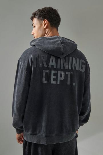 Black Man Active Training Dept Washed Boxy Hoodie