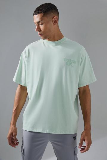 Sage Green Man Active Training Dept Washed Oversized T-shirt