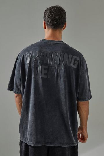 Man Active Training Dept Washed Oversized T-shirt black