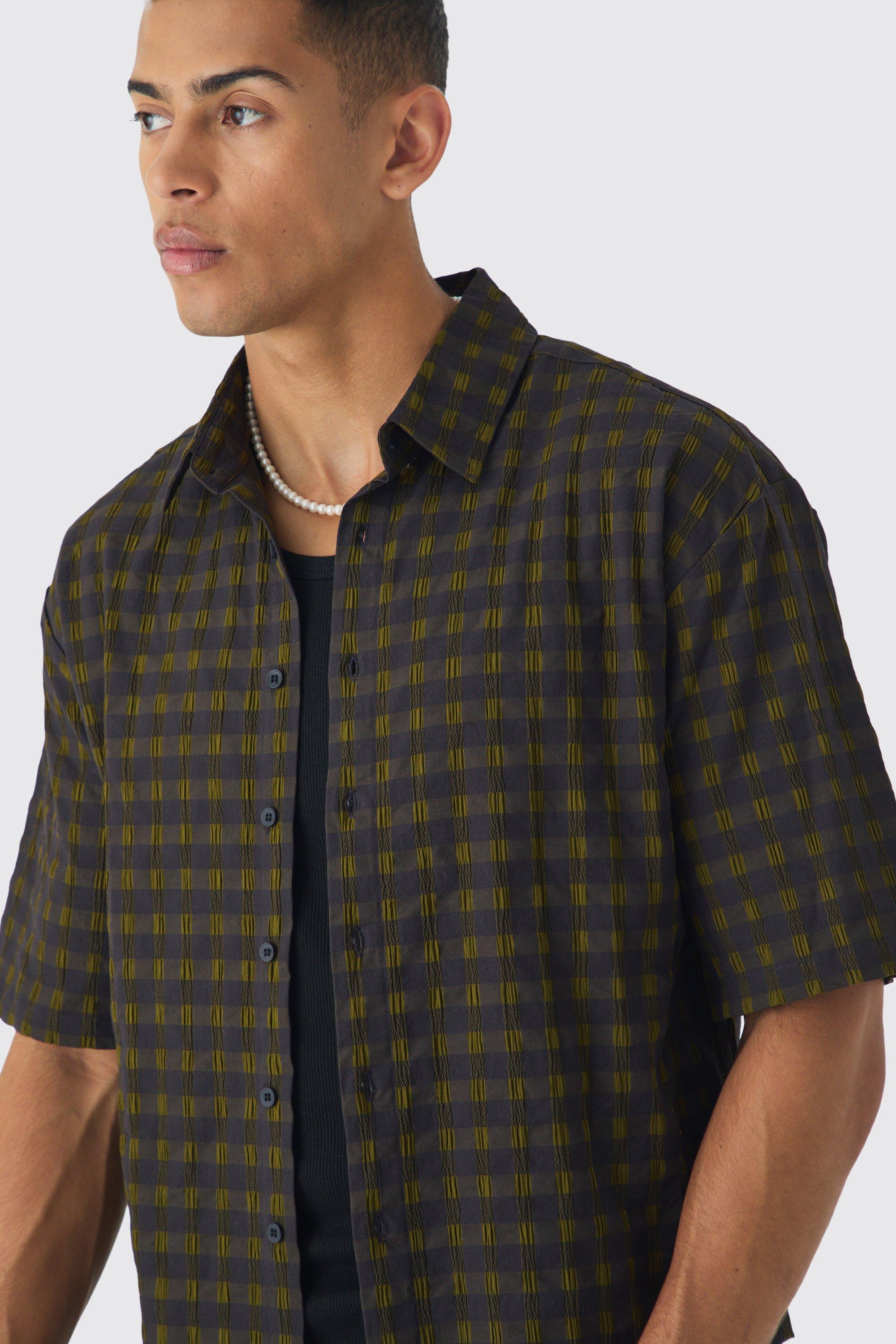 Camicia maniche corte quadri uomo hot sale