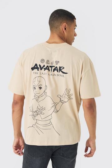 Oversized Avatar Last Airbender Anime Wash License Graphic T-Shirt stone